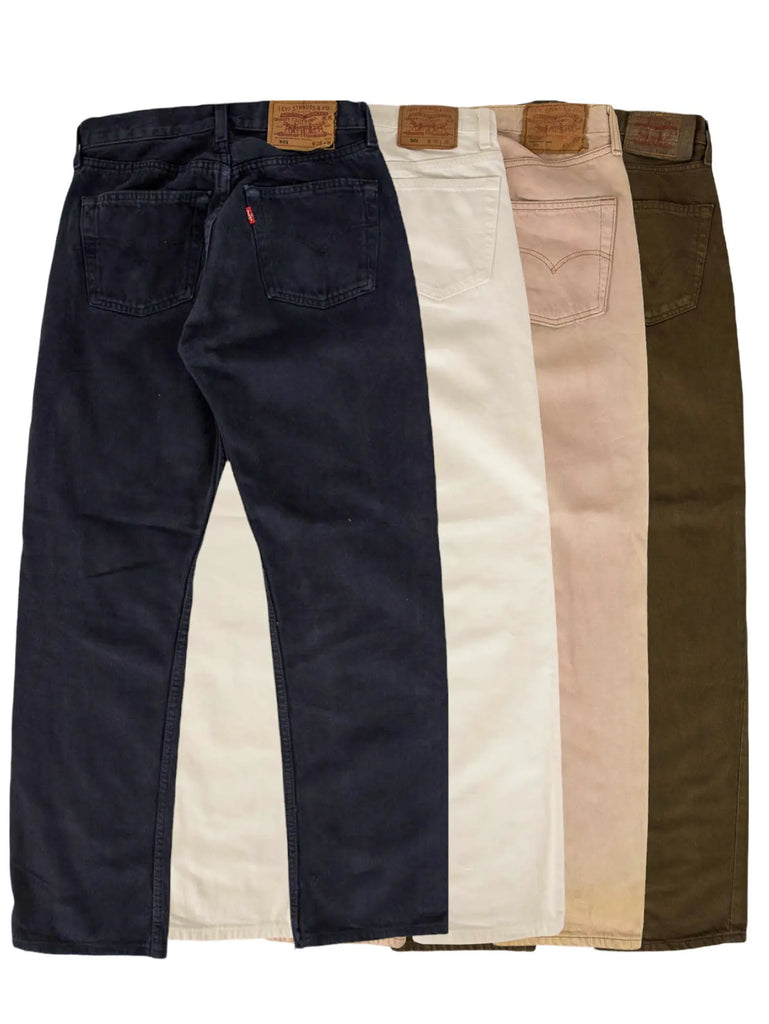 Wholesale selection of vintage coloured levi's jeans in grade A and B condition